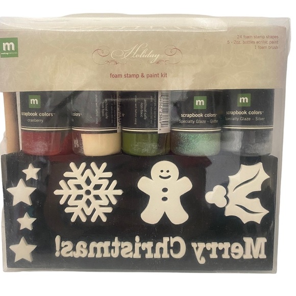 Making Memories Holiday Foam Stamp and Paint Kit Scrapbooking - Picture 1 of 9